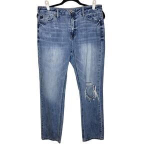 KanCan sz 9 /28 straight leg distressed blue jeans KC7333M